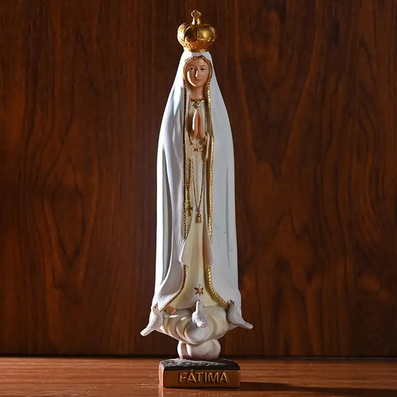 Lady Of Fatima Holy Figurine Hand-Painted Lady Of Fatima Statue Religious Statue Sculpture Virgin Mary Religious ornaments