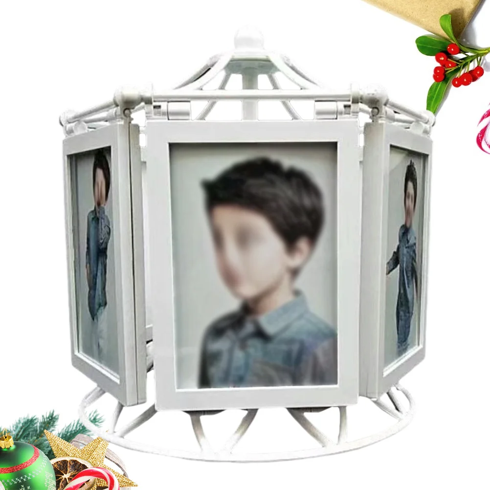 

Rotating Musical Ferris Wheel Photo Frame 5 Inch White Display Stand For Kids Party Decor Diy Keepsake Gift Picture Frame