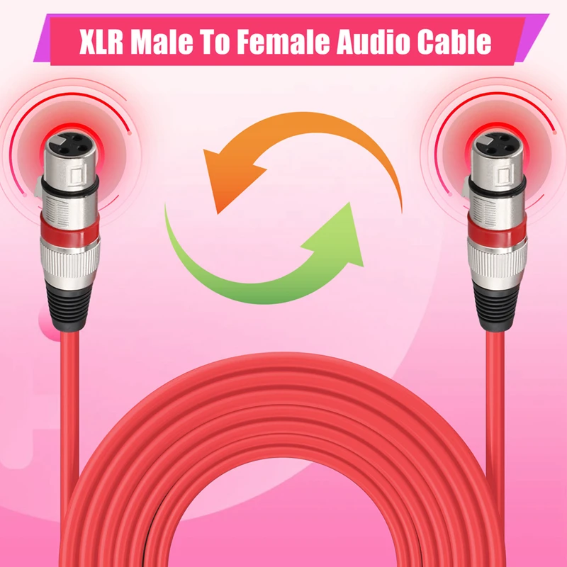 XLR Male To Female Audio Cable Microphone Sound Card Mixer 3 Core Balanced Cable DMX Stage Lighting Control Cable-AD13