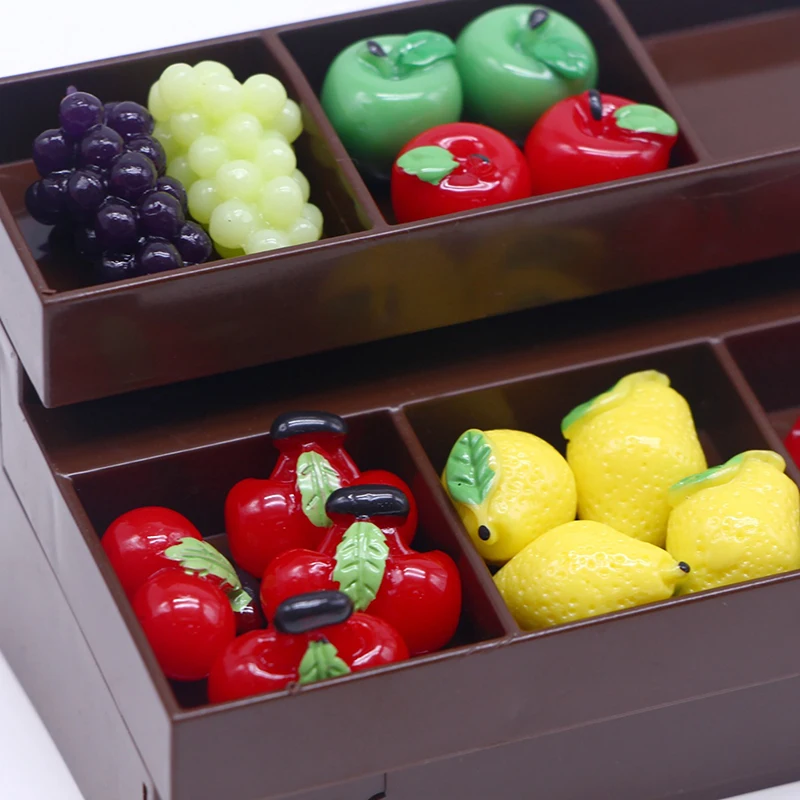 Dollhouse Miniature Simulation Supermarket Fruit Vegetable Display Shelf Model Dolls House Toys Doll House Furniture Decoration