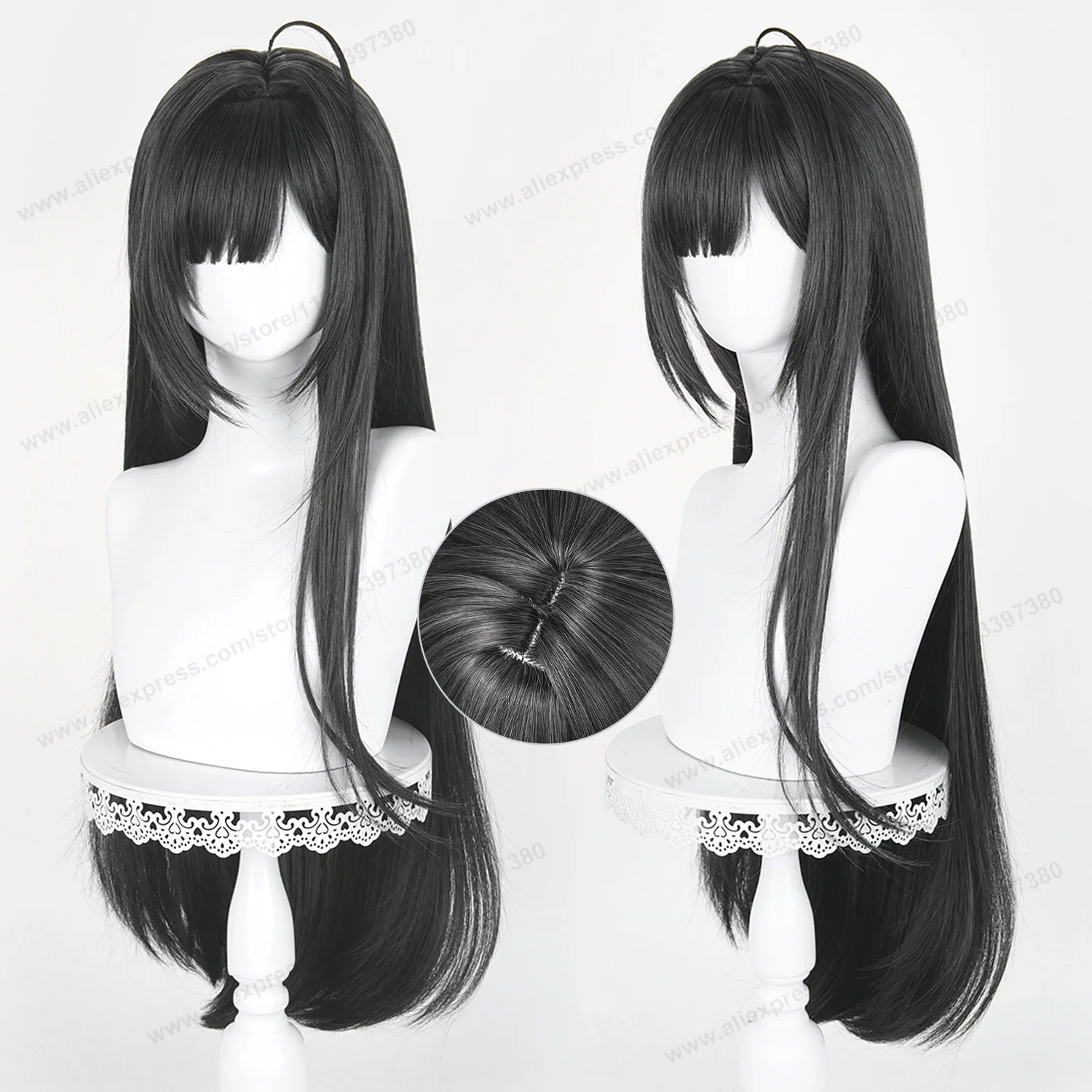 Mint‌ Cosplay Wig 80cm Long Black Grey Women Wigs Anime NIkke Cosplay Wig Halloween Heat Resistant Synthetic Hair