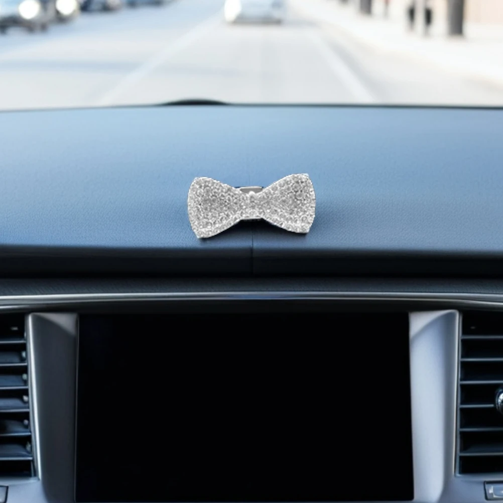 

2pcs Car Air Vent Clips Rhinestone Bowknot Zinc Alloy Plastic Decorative Accessories Car Aroma Vent Easy Installation Long