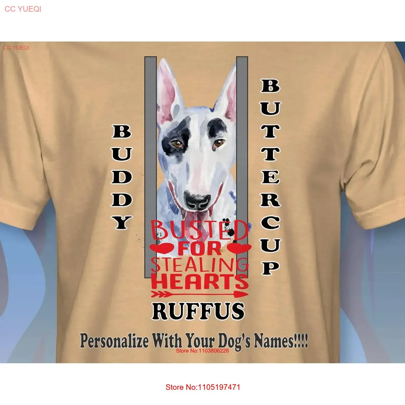 

Футболка с английским бультерьером Busted, персонализированная с именами вашей собаки, RM0207, винтажная, стираная, унисекс, удобная, стильная