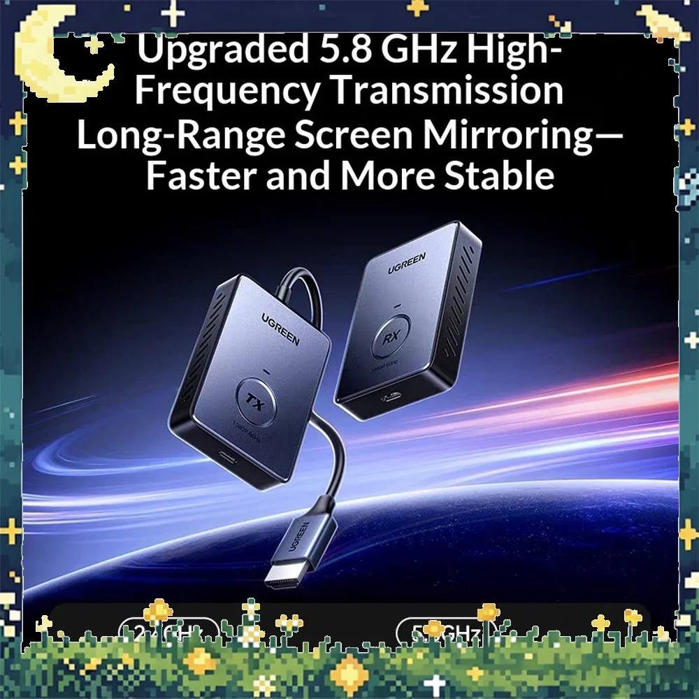 UGREEN S303 Wireless Presentation System 50m HDMI Transmitter 1080P 5.8G for Phone Tablet Laptop