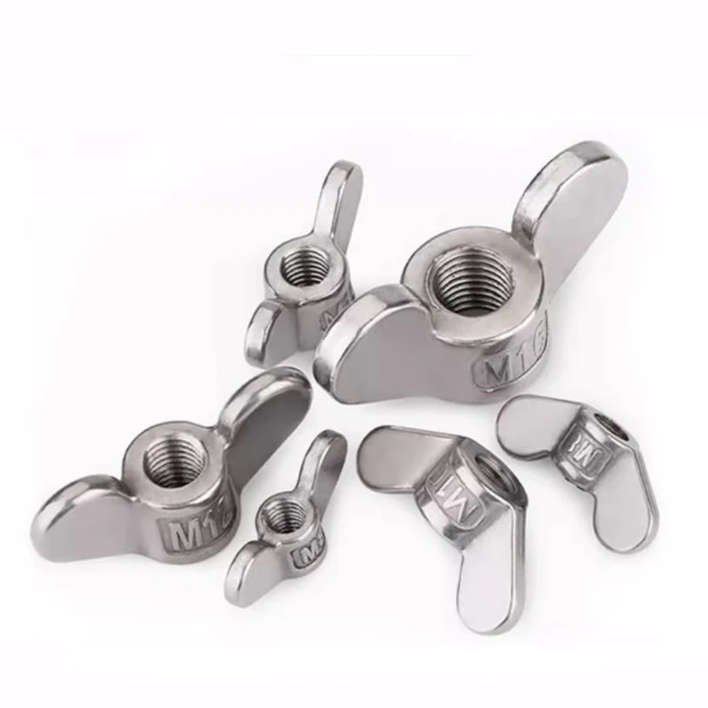 M4 M5 M6 M8 M10 M12 Wing Nut 304 Stainless steel Large Ears Hand Tighten Nut Wingnut Butterfly Nut Ingot Two Claw Nuts