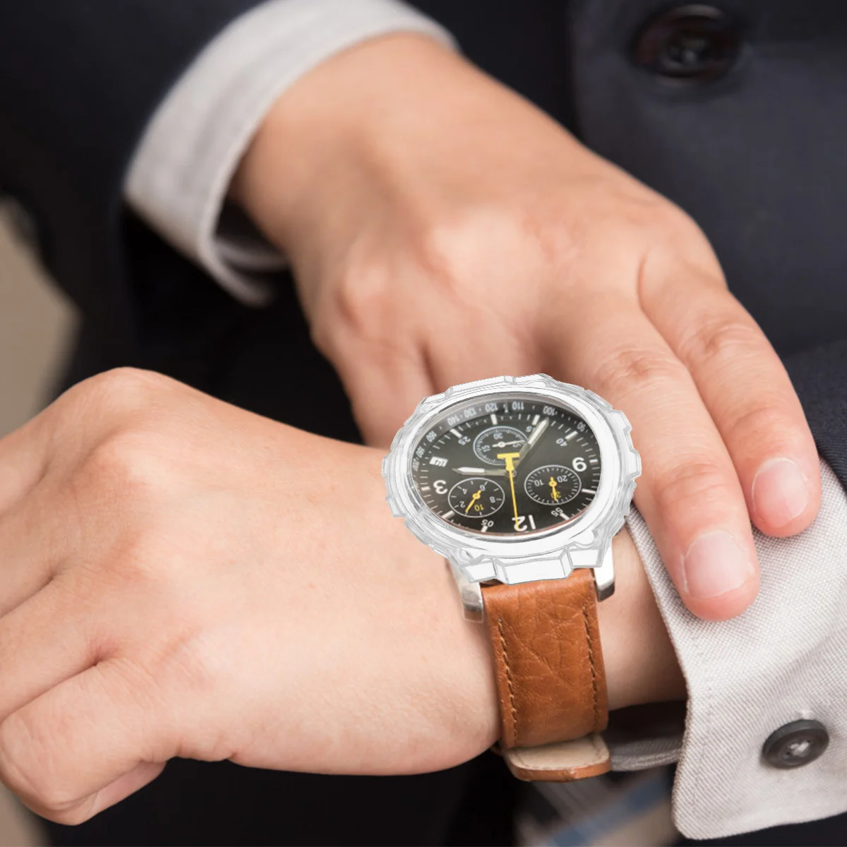 

Smart Watch Protective Cover White Tpu Full Protection Install Durable Scratch Dirt Resistant Watch Shell