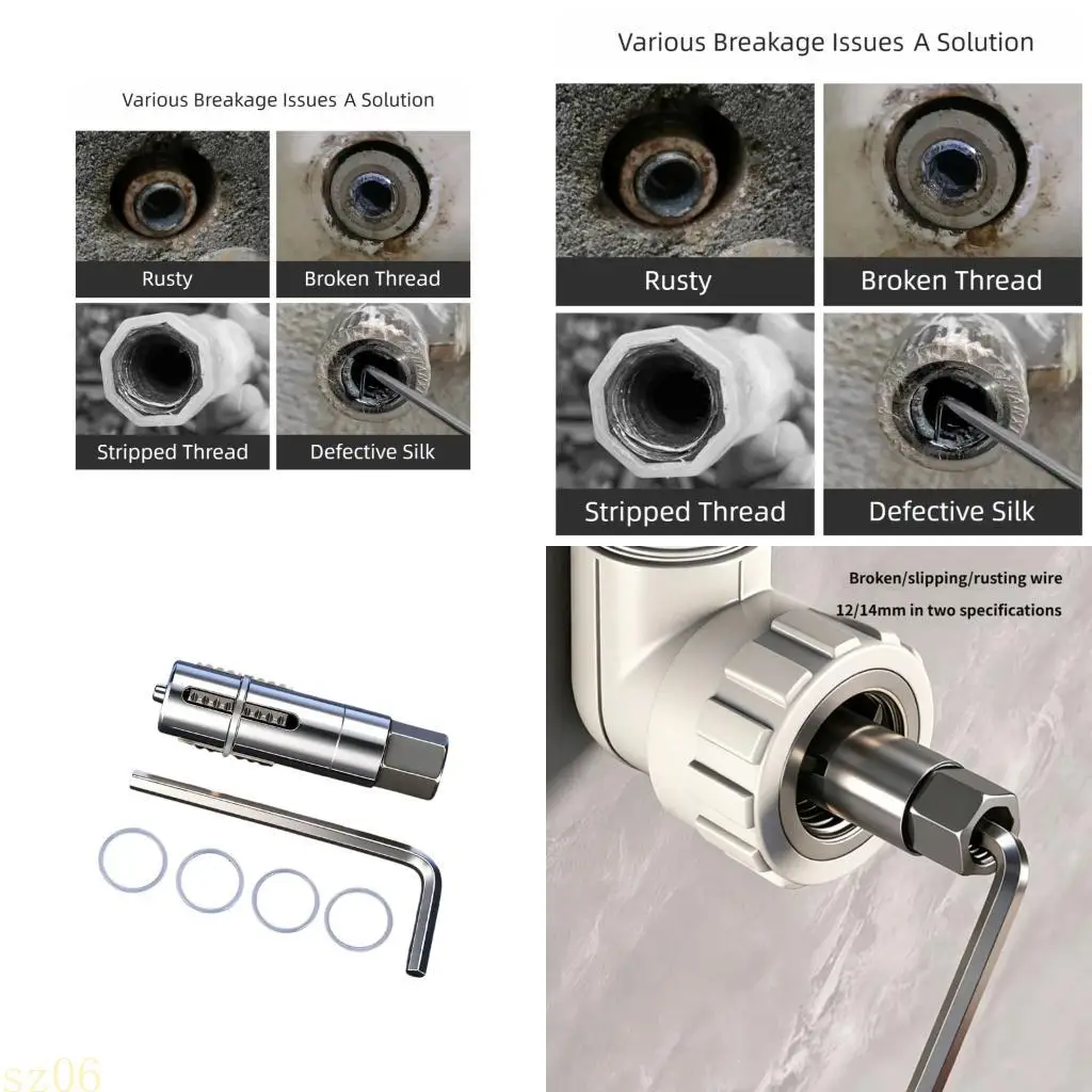 Q2Q4 Damaged Water Pipe Broken Bolt Screws Removal Tool for 12mm14mm Water Pipe