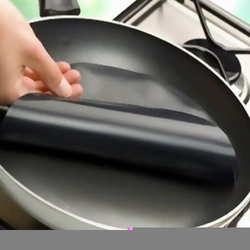 Reuseable Non-stick Pan Fry Liner Sheet Cooking Oil Sheet Pad Fiberglass Cloth Kitchen Tool Frying Pan Pad Kitchen Accessories