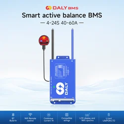 DALY Smart BMS 4s-8s 8s-17s 8s-24s 40A 60A built-in active balancer for lifepo4 li-ion lto battery bms with BT/WIFI/CAN/RS485