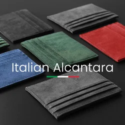 ALCANTARA Card Holder Women & Man Turn fur Luxury Artificial Leather Slim Card Wallet Small Thin Card Package