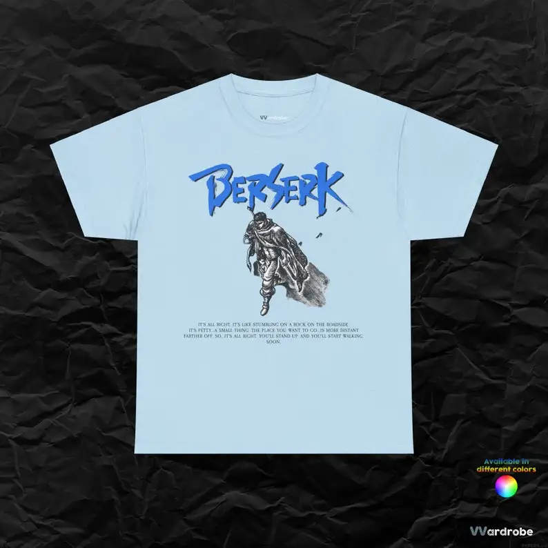 Berserker ''End of Guts's journey'' Gutsu Leaves Farewell quote to Griffith - heavy cotton anime t-shirt