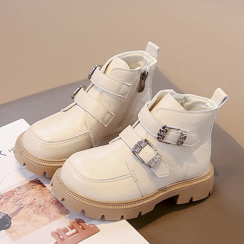 

Детские ботинки принцессы, детские модные ботинки в корейском стиле, однотонные универсальные ботинки, осень-зима 2023, новые кожаные ботинки для девочек, мягкие