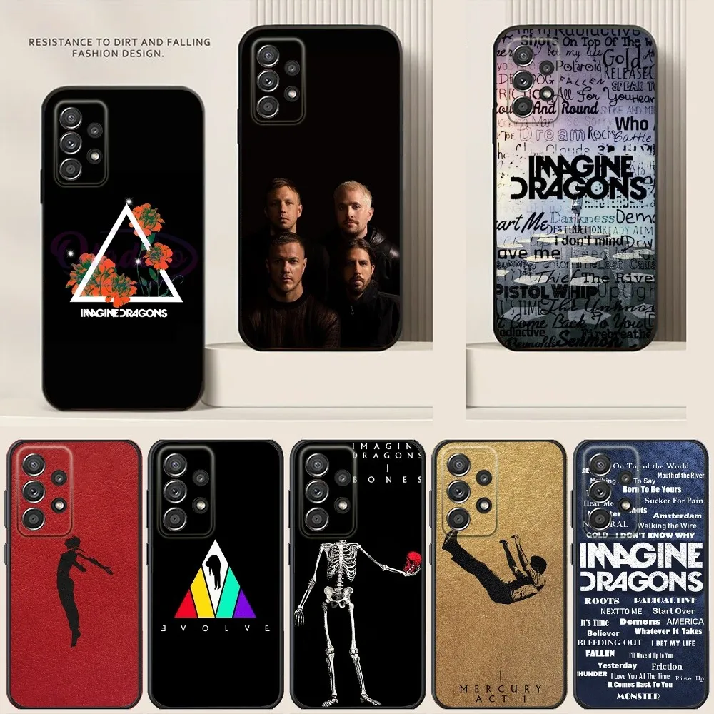 Imagine D-Dragons Band Phone Case For Samsung S24,S21,S22,S23,S30,Ultra,S20,Plus,Note,10,9,5G Black soft silicone case