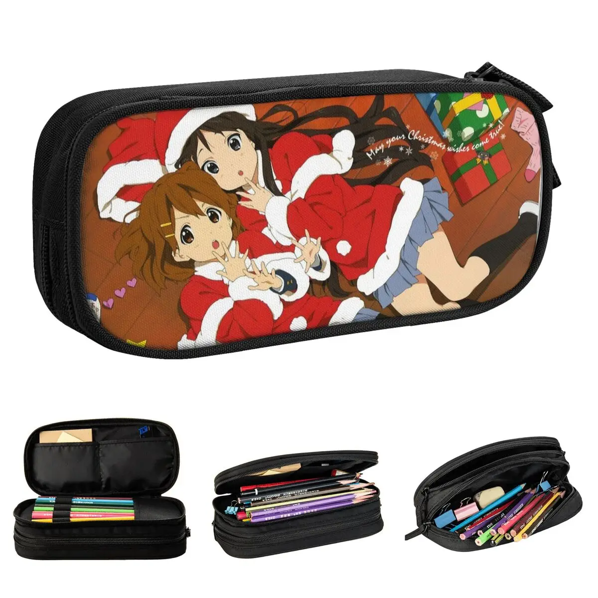 K-On عيد ميلاد سعيد أنيمي مقلمة الحقيبة قلم رصاص صندوق القلم طالب تخزين كبير أكياس قلم رصاص الطلاب الهدايا المدرسية القرطاسية #1