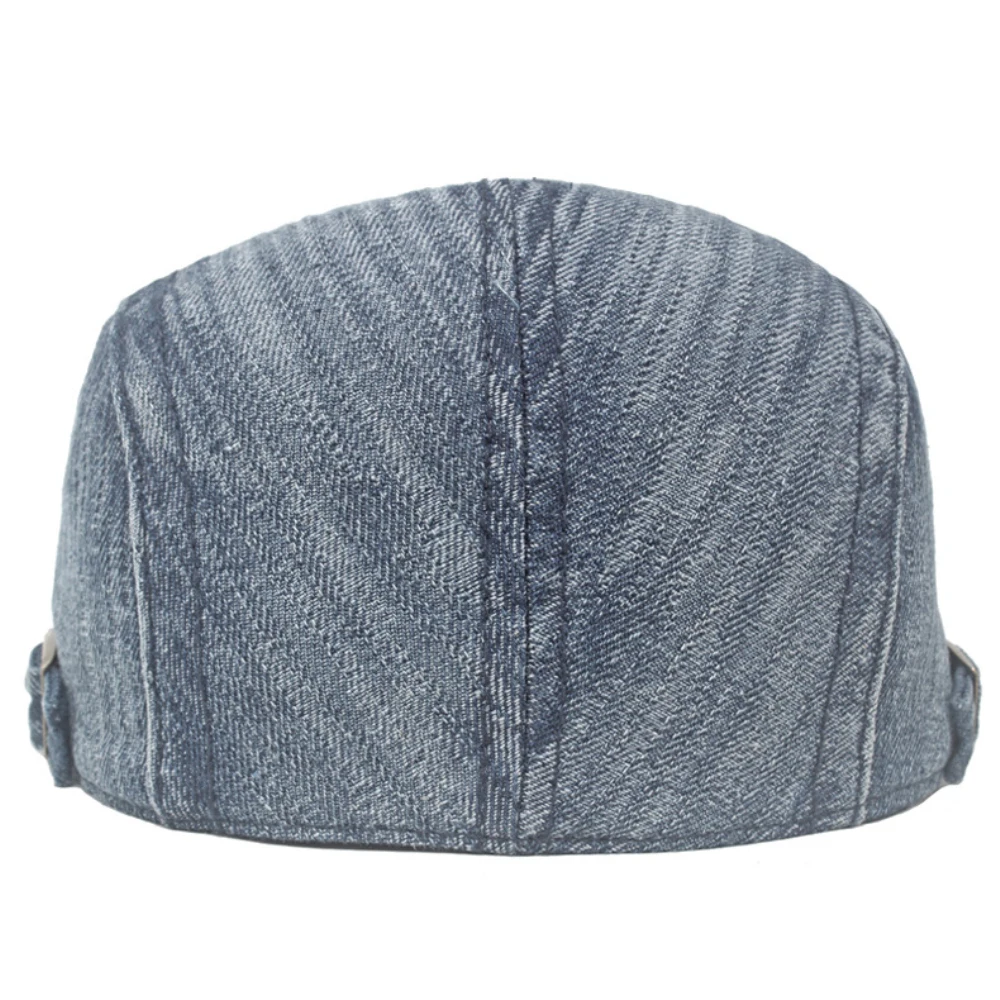 HT4765 Baskenmützen für Männer und Frauen, verstellbare Ivy-Flatcap, Retro-Künstler-Malermütze für Damen und Herren, Frühling-Sommer-Baskenmütze aus Baumwolle und Denim. – Detail 9