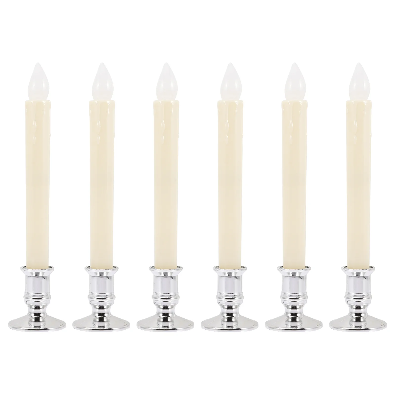6 قطع من الشموع عديمة اللهب LED ضوء مستدق ABS متين ومحمول لتزيين معبد الزفاف وأعياد الميلاد والشموع عديمة اللهب #3