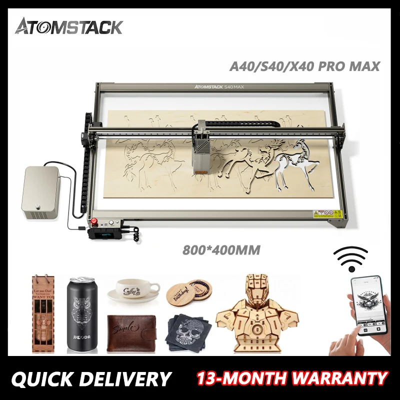 

ATOMSTACK S40 X40 Pro Max 210W Laser Cutting Machine with Power Adjustment 24W/48W with Air Assist CNC Metal Router for Cutting