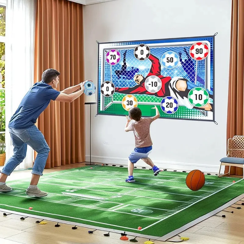 

Soccer Game Mat With Adhesive Balls Soccer Toys Children Football Training Carpet Kids Football Game Gifts Floor mat toys