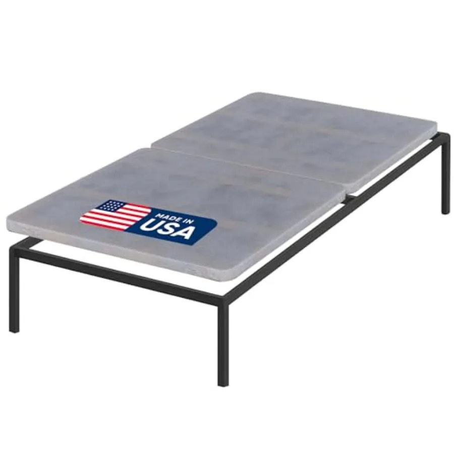 

Premium 38mm Split Wood Bunkie Board Size Bed - 2-Piece Under Mattress Support Board, y Assembled, Fabric Ventilation Cover - R