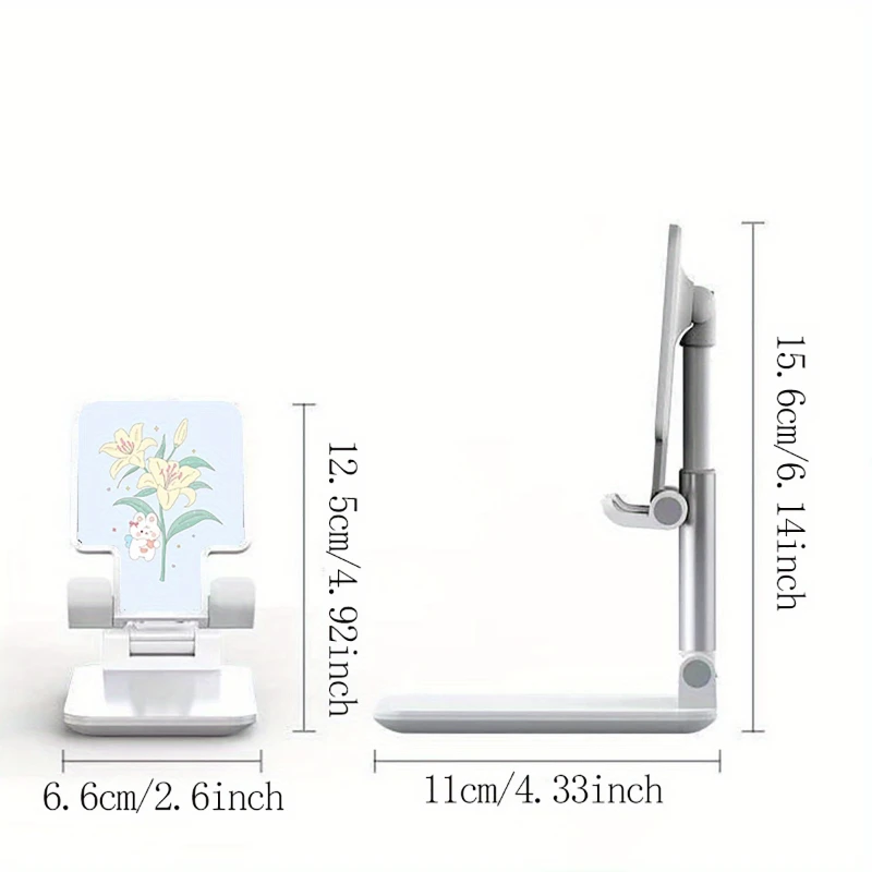 Sea of Flowers Foldable Desktop Lazy Mobile Phone Holder for IPhone IPad Multi-Function Telescopic Adjust Universal Support