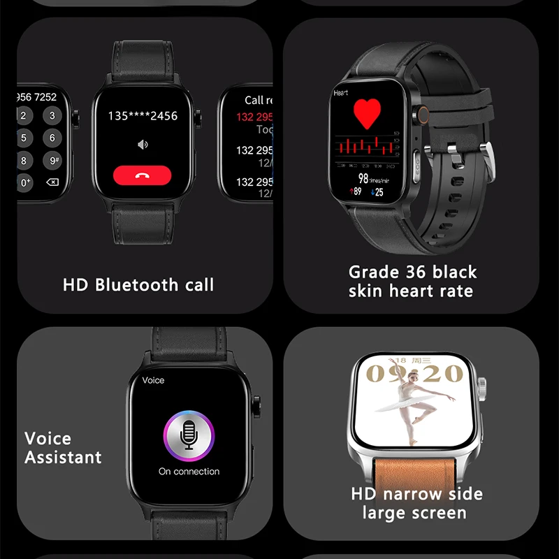 GEJIAN ECG Health Smart Watch 1.85 