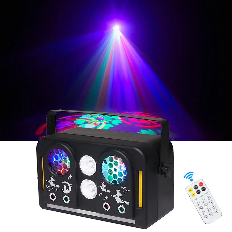 Mini Led RGBW Wash Beam Pictures FLash Light Remote Disco Led Flow Red Green Flower DMX 512 Stage Lighting