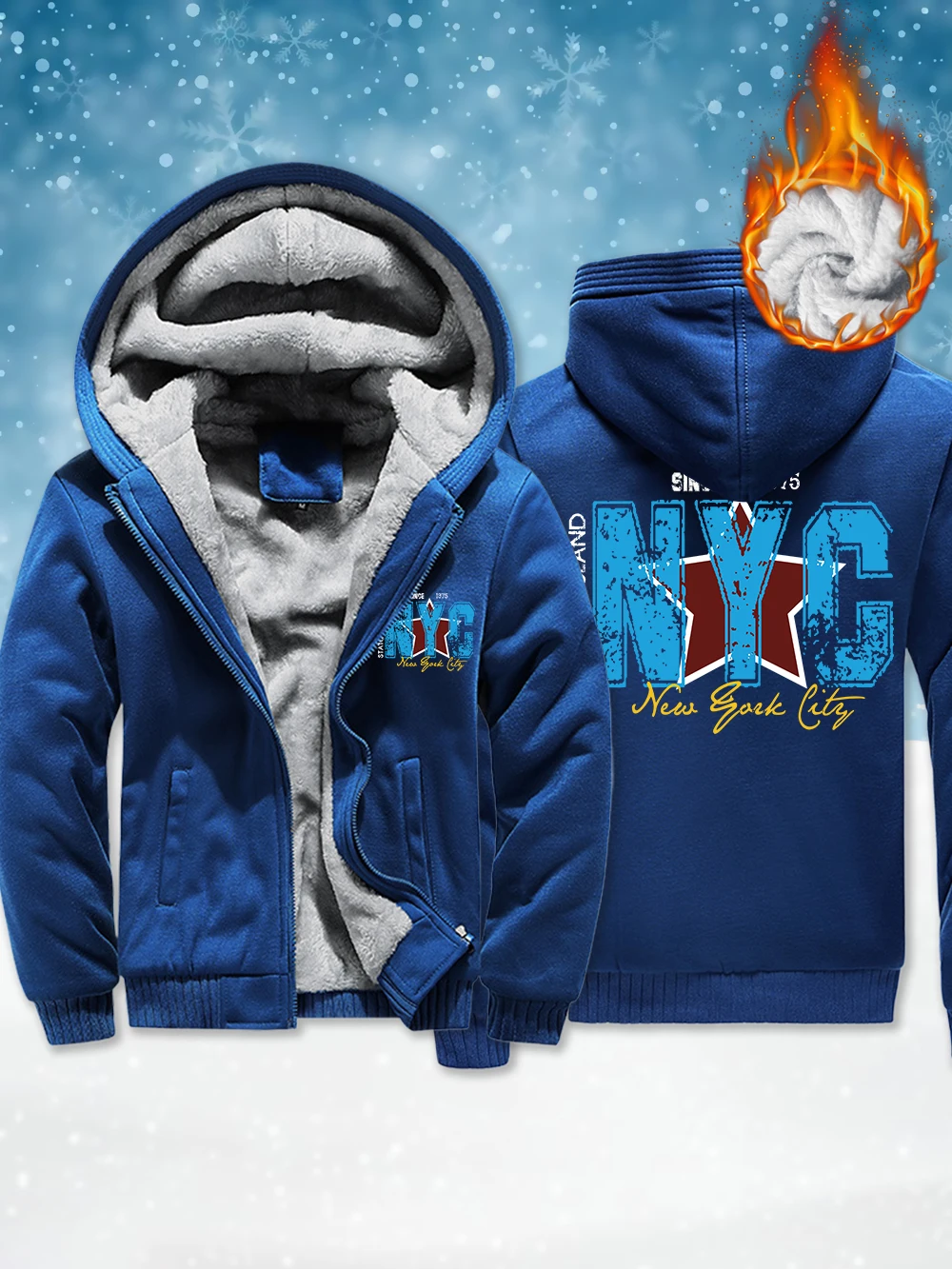 

Мужские утепленные пальто с принтами Нью-Йорка, городская острова, зимние флисовые теплые куртки на молнии, ветрозащитная термобелье, верхняя одежда, мужские топы