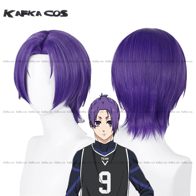 

Anime Reo Mikage Cosplay Wig Short Purple Wigs Scalp Wigs Heat Resistant Synthetic Hair For Halloween 30cm