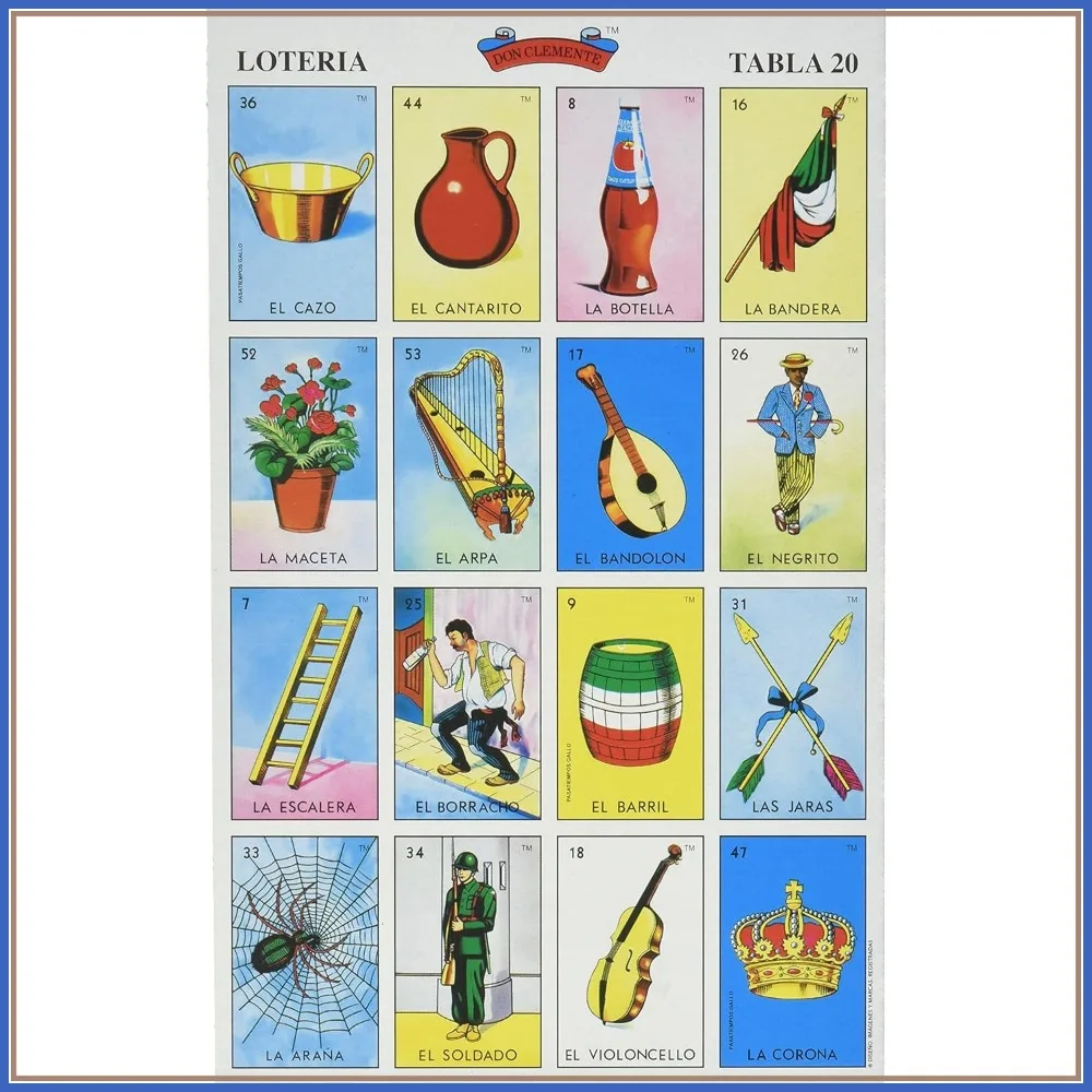 

Authentic Mexican Bingo Loteria Set 20 Tablets Colorful Educational Game