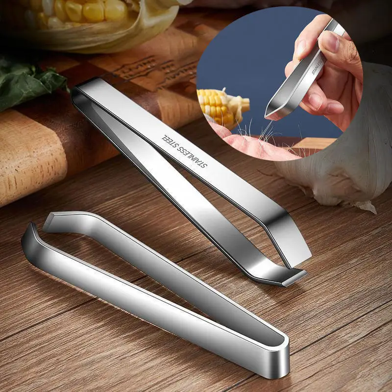 1pcs 430 Stainless Steel Fish Bone Tweezers Pincer Clip Puller Remover Tongs Fish Bone Plucking Clamp Kitchen Gadgets Tools