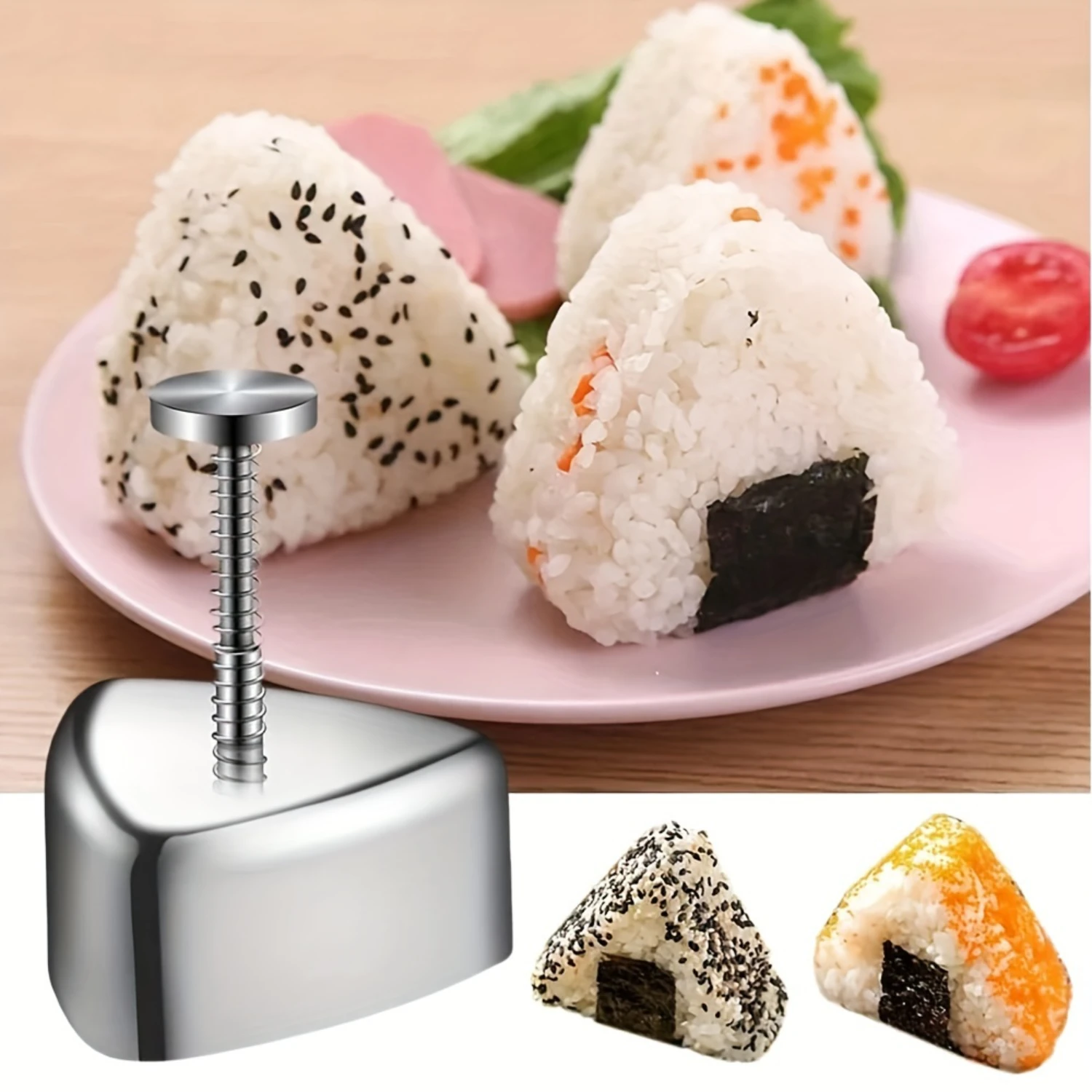 

304 Stainless Steel Triangle Sushi Maker - Chemical-Free Rice Ball & Sushi Roll Mold for Your Kitchen