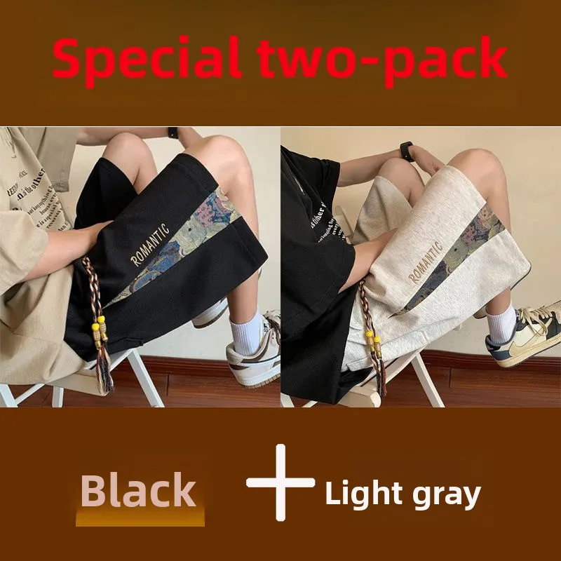 

Летние шорты для мальчиков с вышивкой в ​​виде медведя, свободные спортивные повседневные брюки, молодежные дышащие удобные брюки с эластичной резинкой на талии