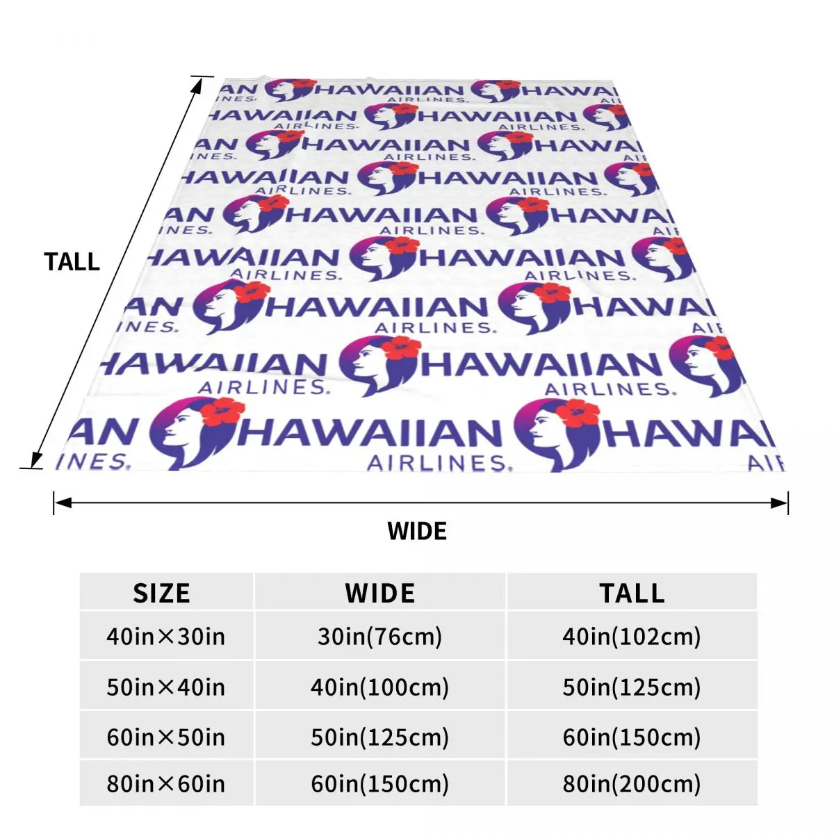 Hawaiian Airlines Blankets Fleece Sofa Throw Blanket Lightweight for Home Bedroom Travel Throws Bedspread Quilt