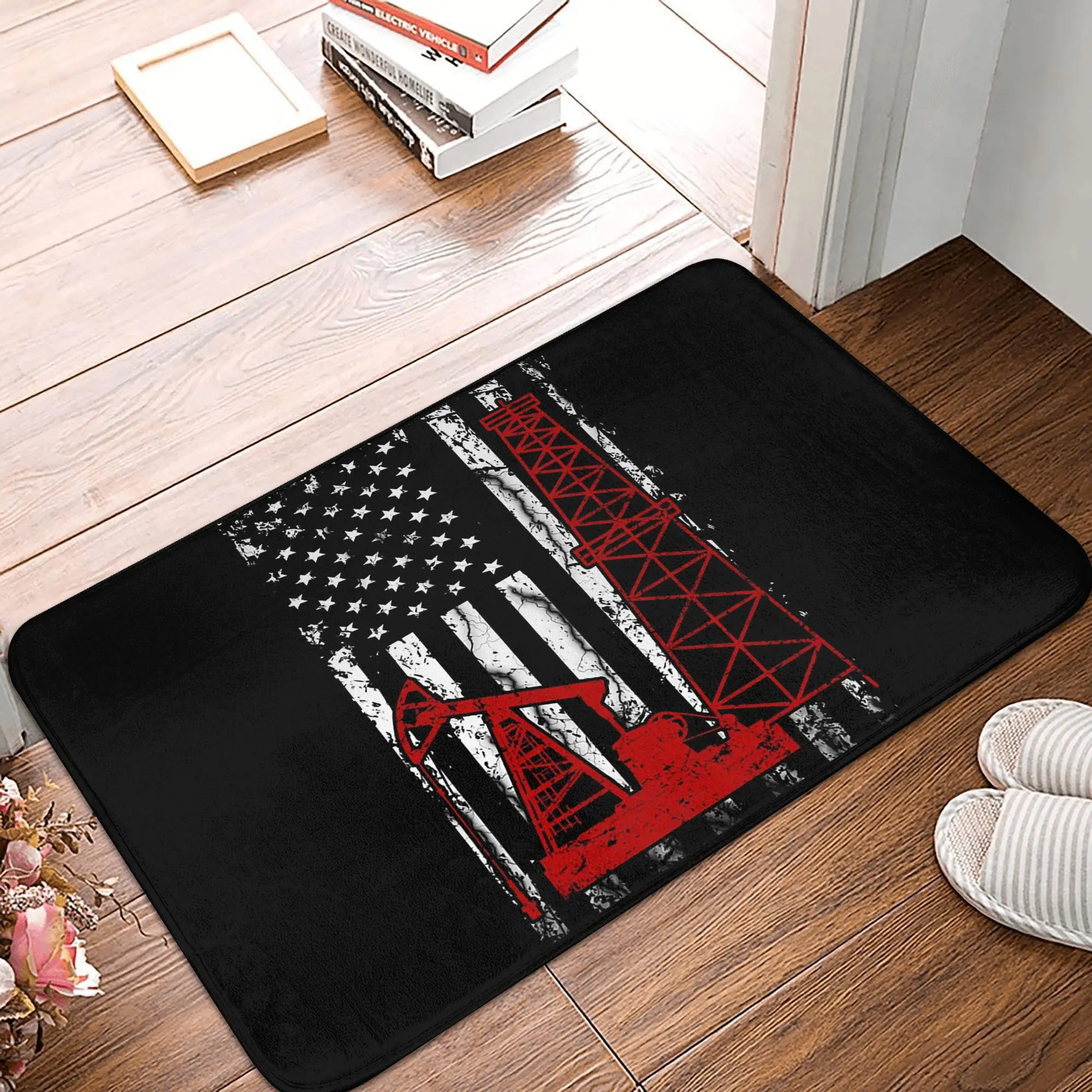 

Proud American Oil Worker Oilfield Workers America Non-slip Doormat Floor Mat for Kitchen Entrance Home Living room Footpad Mats