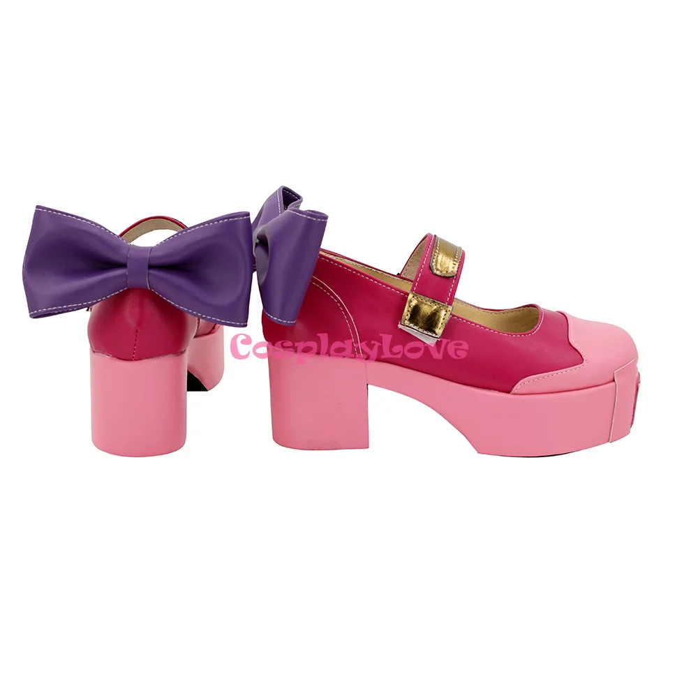 CosplayLove OW GAME Magical Kiriko Pink Coslay Scarpe Stivali lunghi in pelle realizzati su misura per Halloween Natale