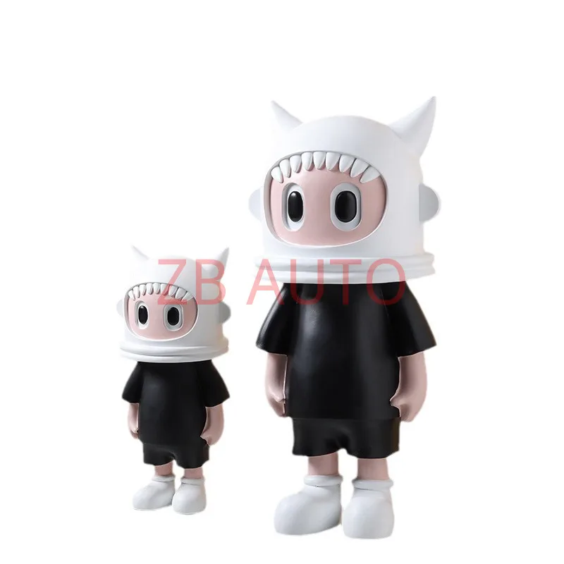 

Cute teeth helmet hood boy portrait ornaments trendy toy doll figure TV cabinet bedside table entrance hall accessories