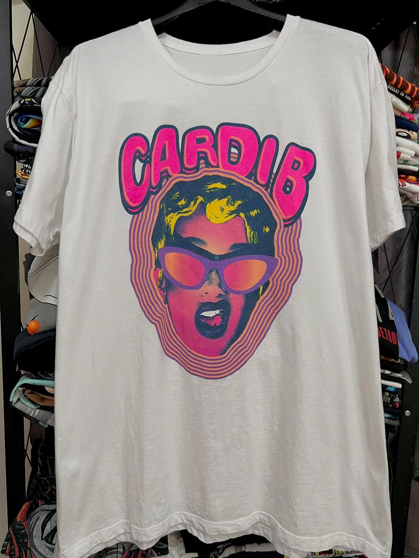 Cardi B Retro Sweet Cool Style Short Sleeve T-Shirt Y2K School Simple Match Heavy Cotton Half Sleeve Breathable Casual Tee