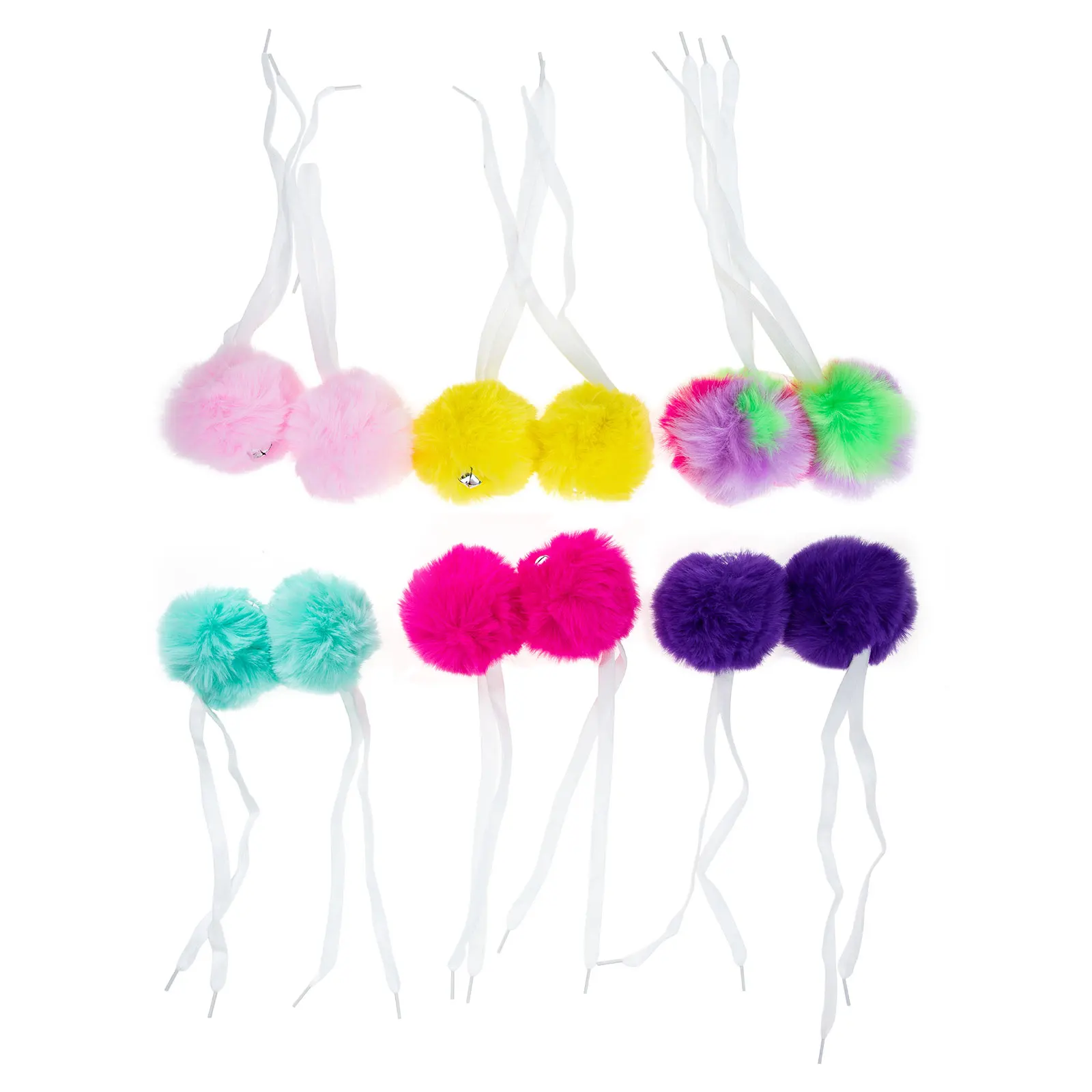 

12 Pcs Bell Shoelaces Child Roller Pompoms Artificial Skate Accessories for Girls