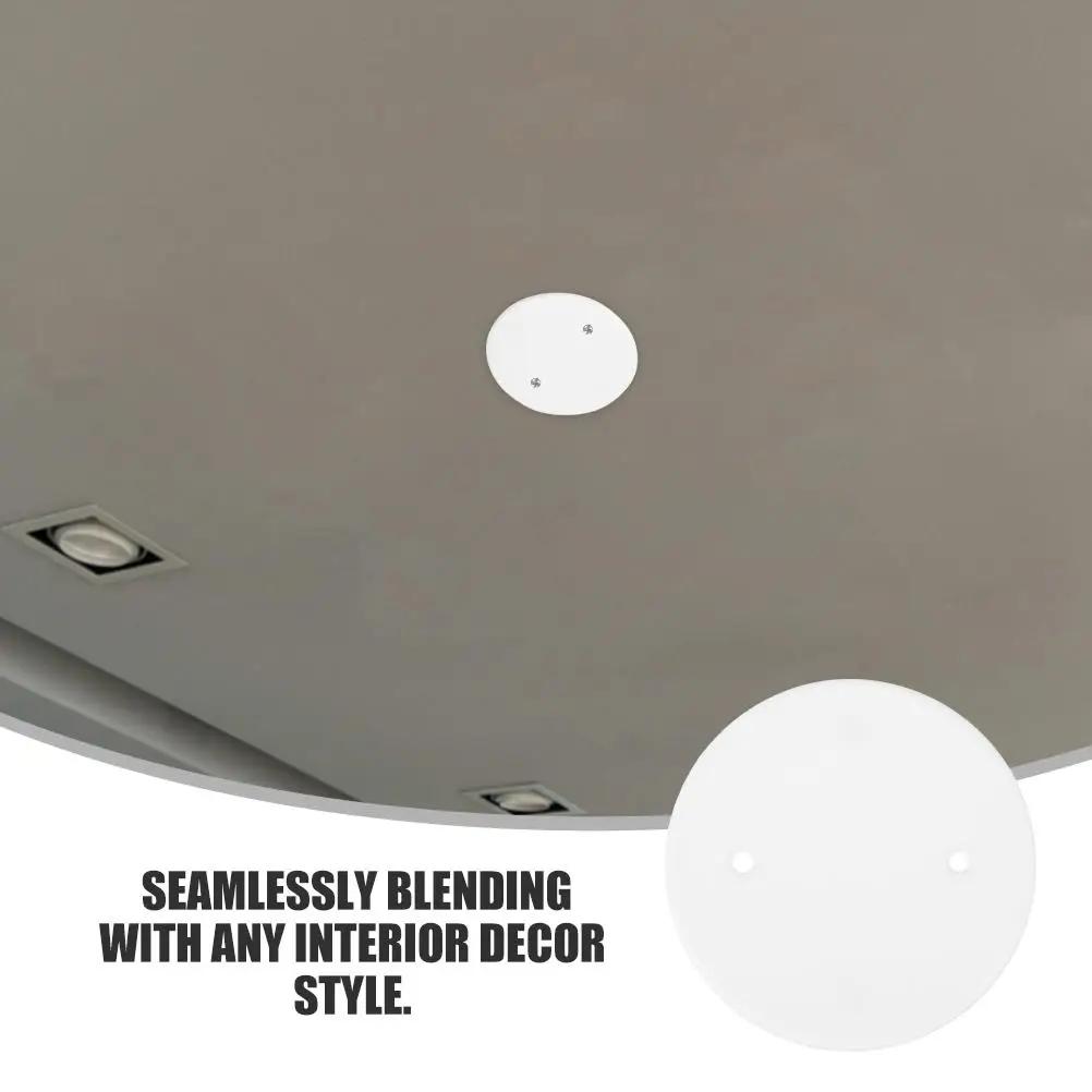50pcs Blank Cover Round Outlet Plate White Ceiling Blank-Up Light Flat Fan Boxes PP Cable Organizer Easy