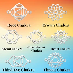 LIKGREAT Yoga Pendant 7Chakra Pendants for DIY Jewelry Handmade Decor Energy Healing Meditation Charm for Bracelet Necklace Gift