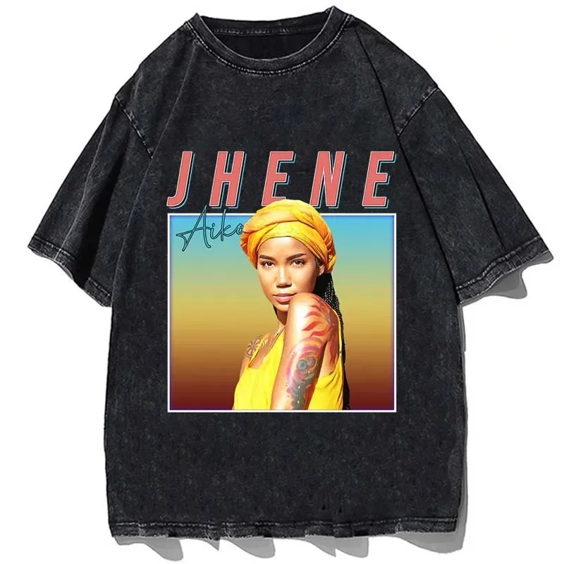 Jhenes Music Aikos Printed T-Shirt Summer Short Sleeve Crew Neck Tshirt Classic Casual Fashion Cotton Oversize T Shirts Tops