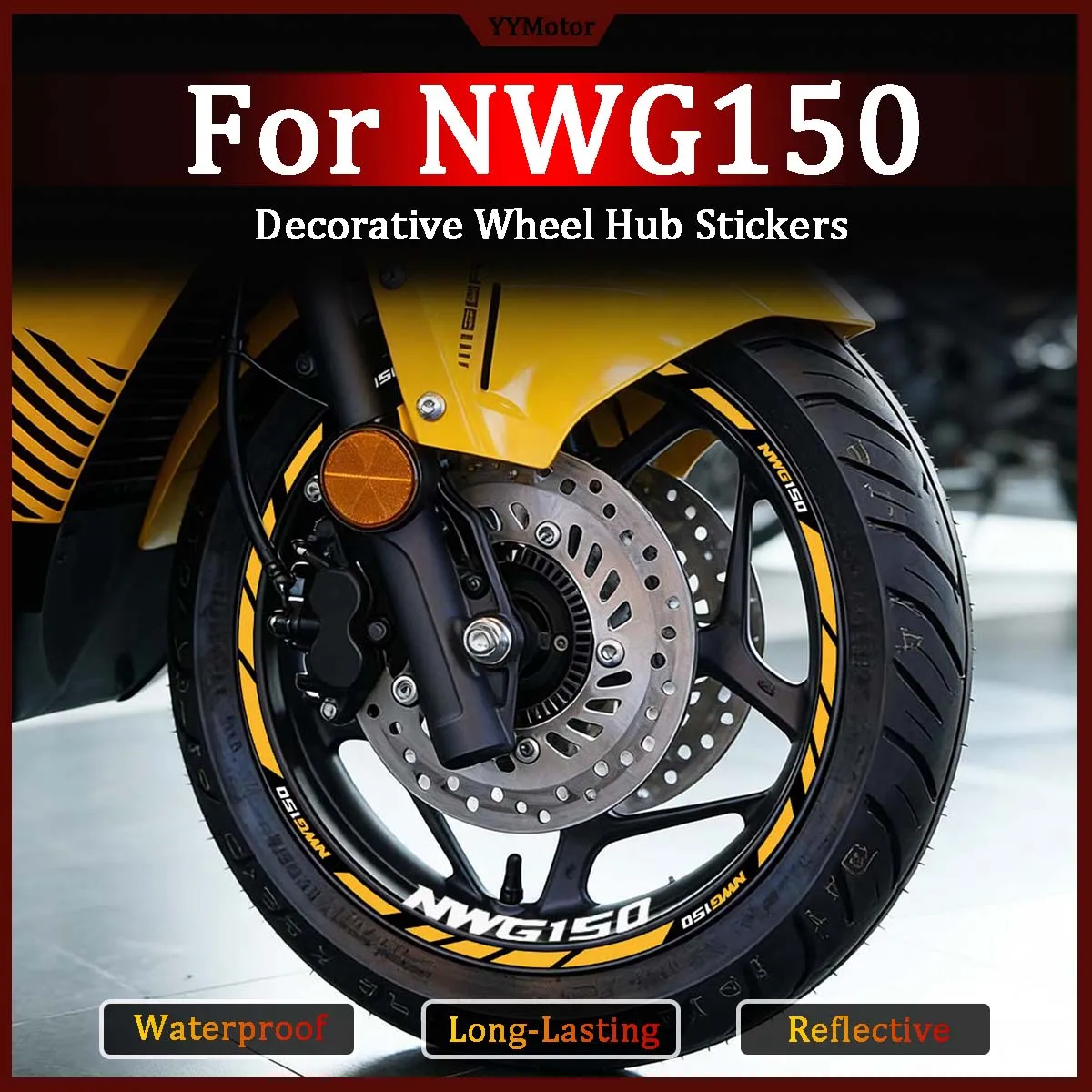

Декоративные светоотражающие наклейки для колесных дисков мотоциклов NWG150, виниловые наклейки-полосы для внутреннего обода мотоциклов и скутеров, аксессуары для тюнинга