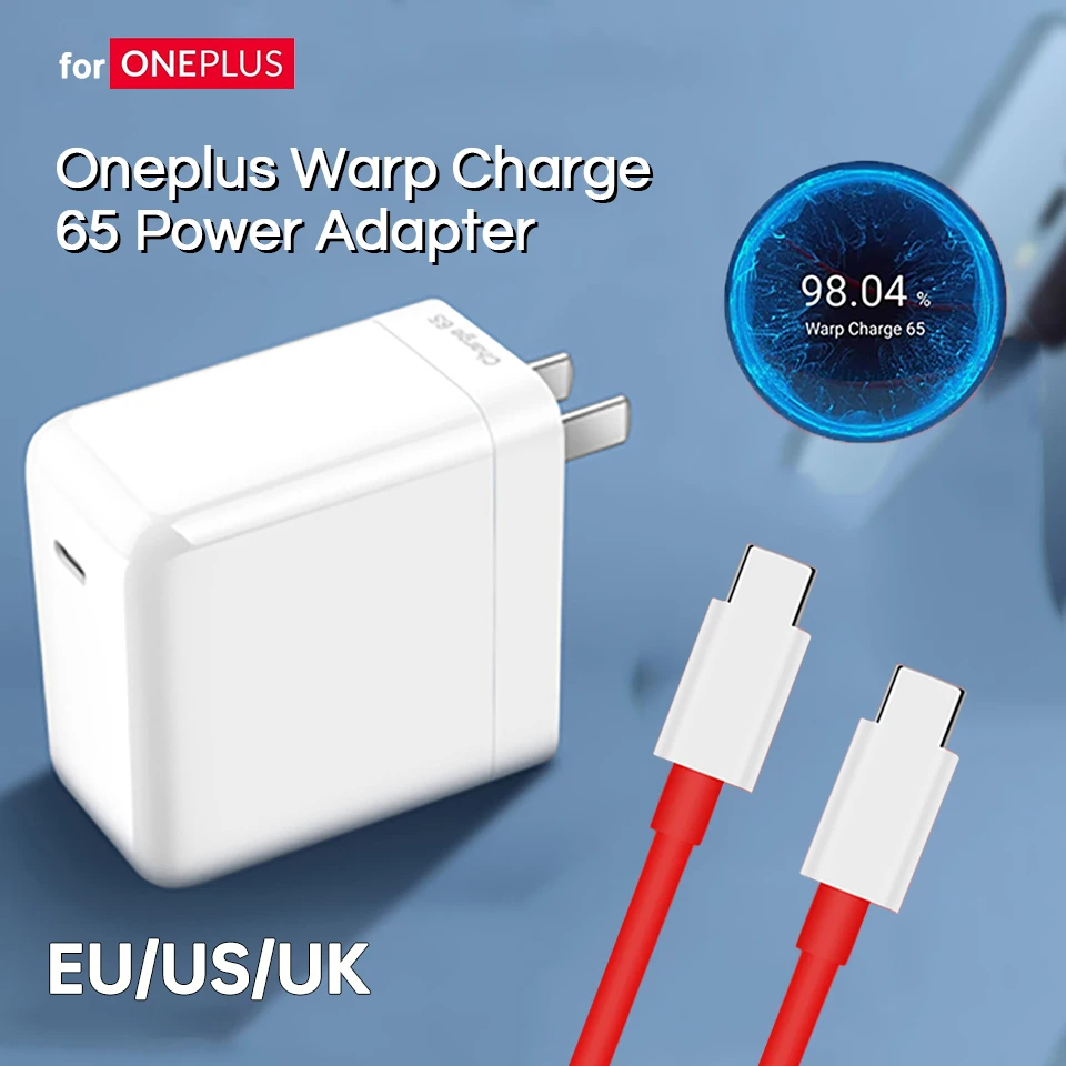 65w For Oneplus 9 Pro Warp Charger 65 Power Adapter EU US Dash Charger One Plus 9pro 8 T 8t+ 5g Chargeur Usb C To Type C Cable