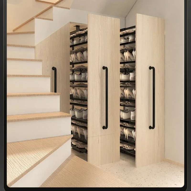 Rotating shoe rack cabinet, wardrobe storage rack, pull-out shoe rack, hardware push-pull shoe rack