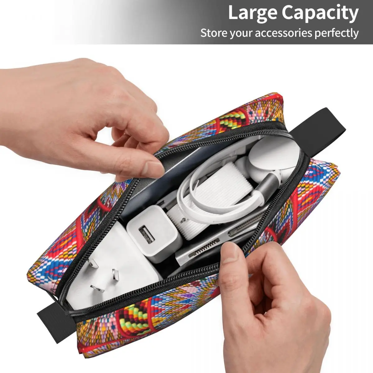 Travel Ethiopian Habesha Art Toiletry Bag Kawaii Cosmetic Makeup Organizer for Women Beauty Storage Dopp Kit Case