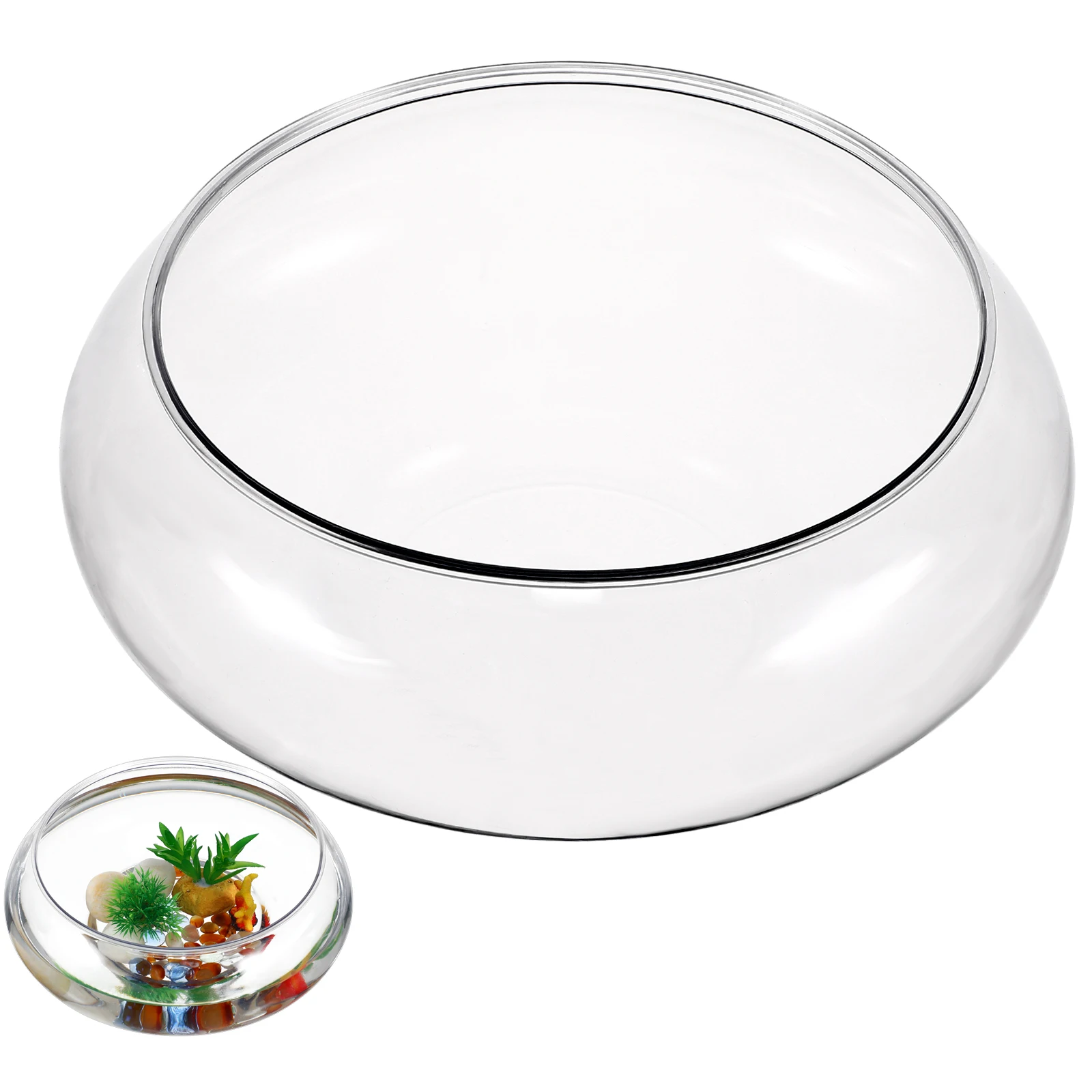 

Transparent Desktop Aquarium Tank Plastic Betta Tank 2800Ml Small Fish Bowl Home Office Decor Fish Supplies Office Accessory