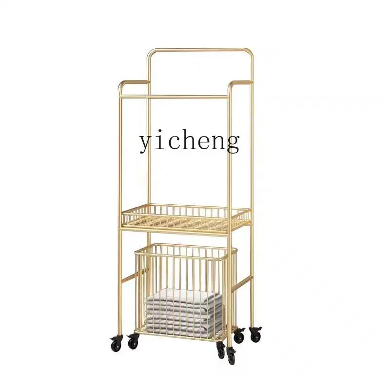 Xl Storage Rack Floor Toilet Trolley Laundry Basket Storage Rack with Wheels