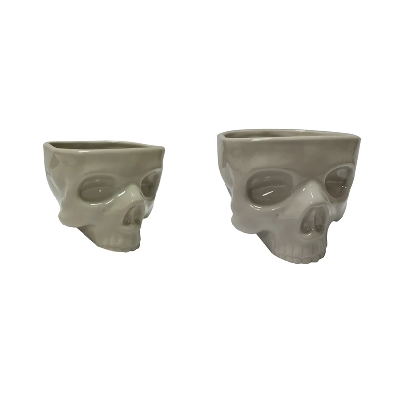 Retro Tabletop Decoration Porcelain Gothic Skull Pasta Bowl Halloween Tableware Bar Food Noodle Salad Candy Ceramic Bowl