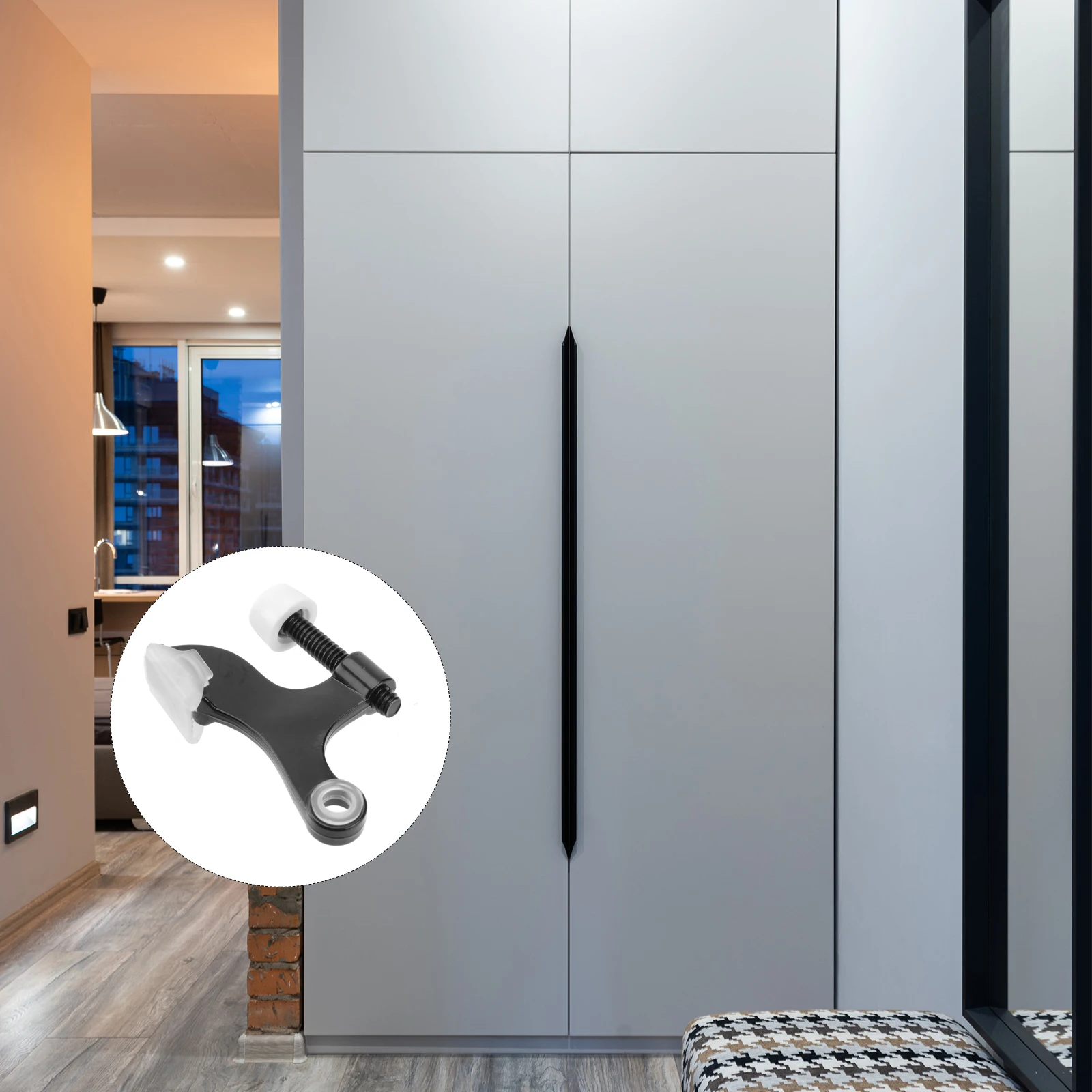 

Door Top Hardware Support Practical Doorstop Alloy Wall Mount Zinc