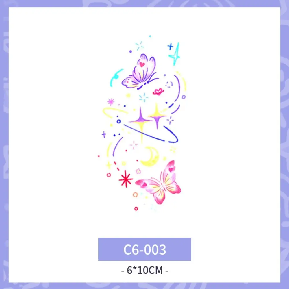 

Long-lasting Sweet Temporary Tattoo Stickers Butterfly Pink Body Art Sticker INS Cloud Makeup Tattoo Decals Arm